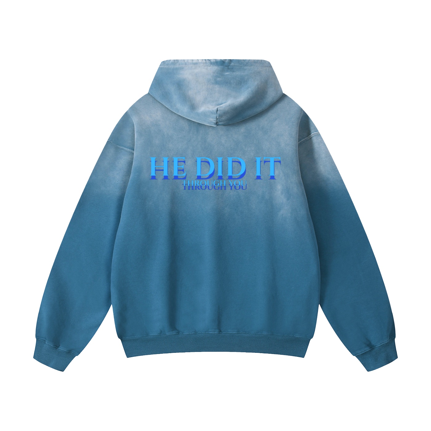 HE DID IT- Blue Hoodie - Image 2